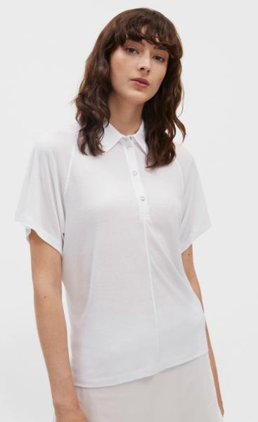 Filippa K Rib Polo Shirt- White - 2