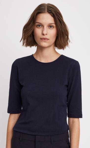 Filippa K Cotton Stretch Elbow Sleeve - Navy - 1