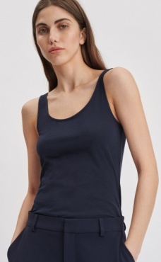 Filippa K Cotton Stretch Tank - Navy