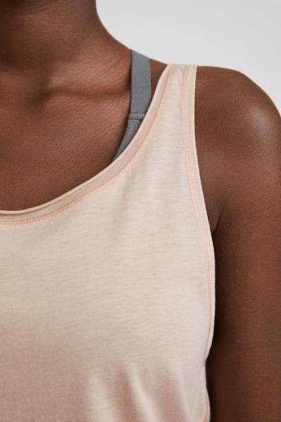 FilippaK Flow Deep Back Tank Powder Beige - 4