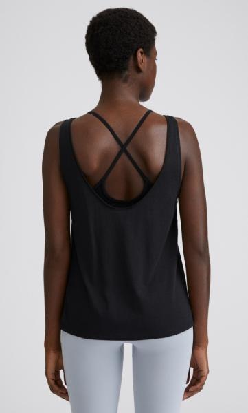 FilippaK Flow Deep Back Tank Black - 2