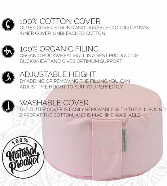 Love Generation Meditation Cushion - Blush Pink - 3