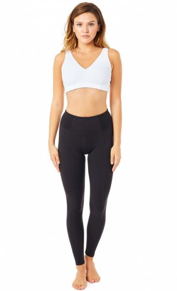 High Waist Rib Leggings Black - 2