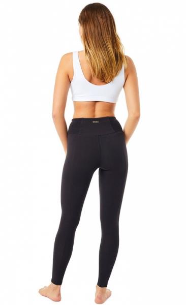 High Waist Rib Leggings Black - 3