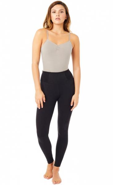 High Waist Rib Leggings Black - 4