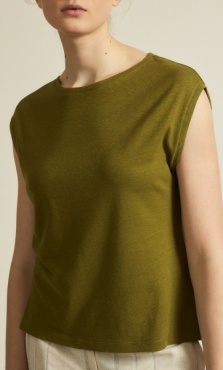 Lanius Cap Sleeve Hennep Tee - Olive