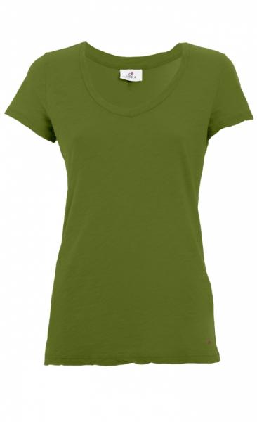 V-Neck Basic Tee Piquant Green - 1