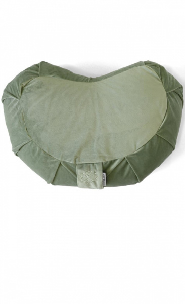 Love Generation Half Moon Meditation Cushion Velours Sage - 1