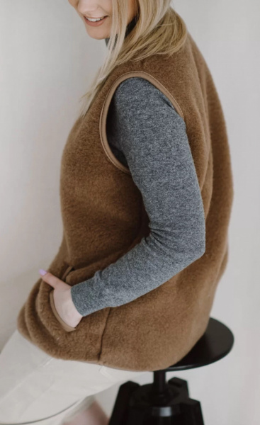 Unisex Merino-Kamelen Wol Vest - 1