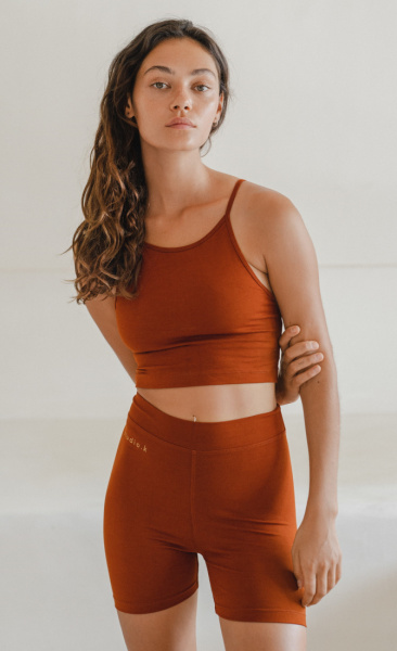 StudioK Ester Bamboo Crop Top - Burnt Orange - 2