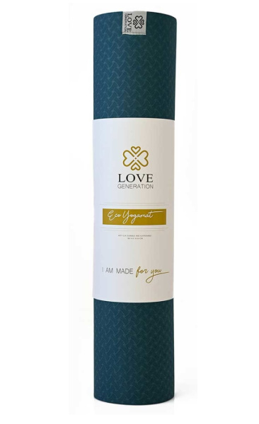 Love Generation ECO Yoga Mat 5mm Petrol Blue - 1