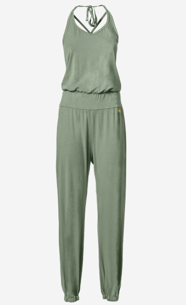 Strappy Yoga Jumpsuit - Leaf Green