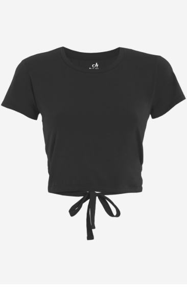 Strappy Crop Tee -Black