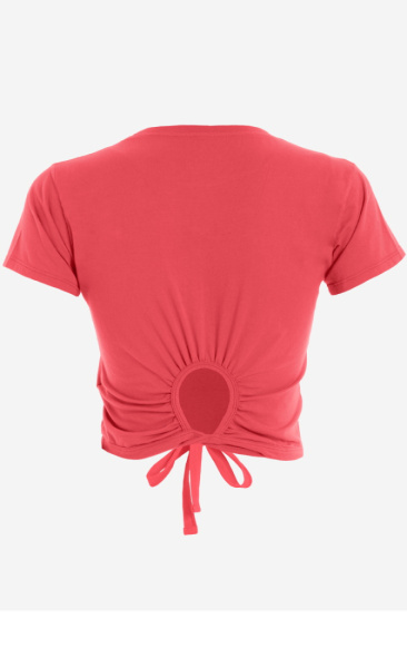 Strappy Crop Tee - Calypso Coral - 1