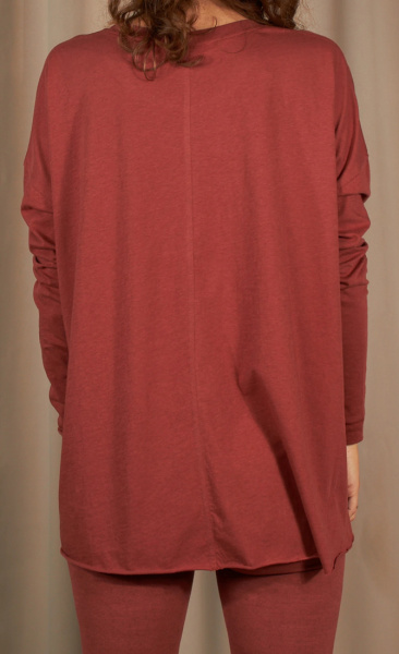 Yogamii Lion Drapey Tee - Moroccan Red - 2