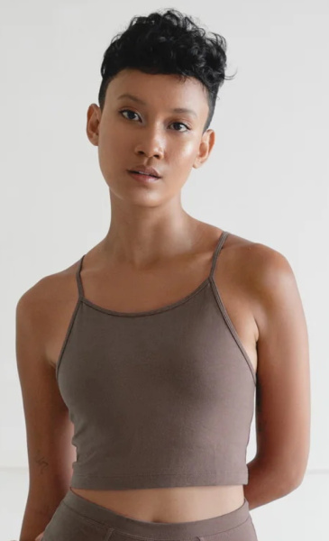 StudioK Ester Bamboo Crop Top - Taupe - 2