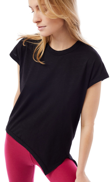 Mandala Asymmetric Tee - Black - 1