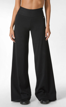 Long Jersey Wide Leg Pants - Black