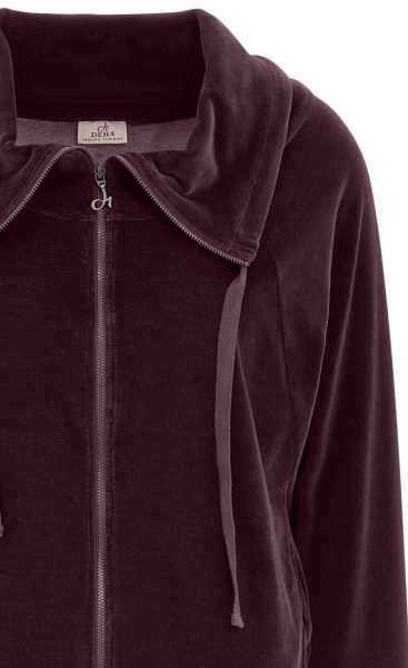 Velvet Zip Up - Merlot - 1