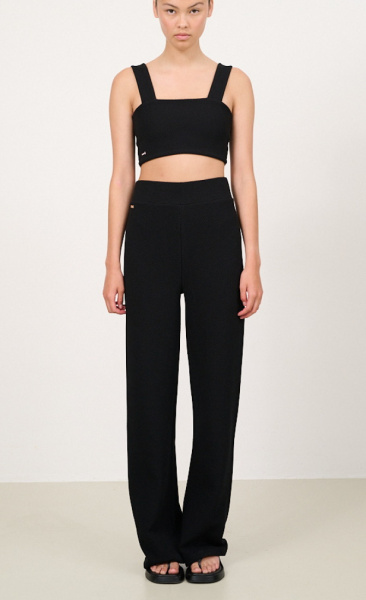 LUNE Moon Structured Classic Flared Pants - Black - Dames - Yoga