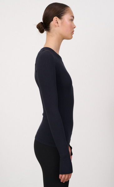 LUNE MAIA Micromodal Soft Rib Longsleeve - Black - 1