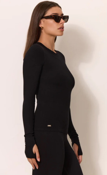 LUNE MAIA Micromodal Soft Rib Longsleeve - Black - 6