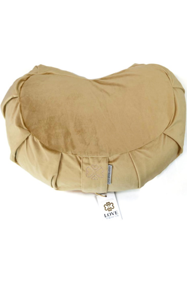 Love Generation Half Moon Meditation Cushion Velours Gold - 1