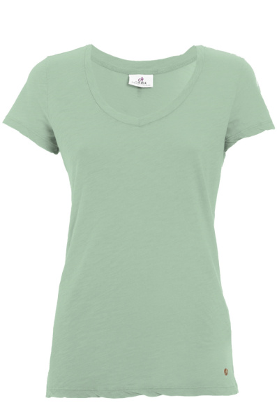 Basic V-Neck Tee - Sage - 3