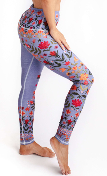 Lavender Love Recycled Printed Yoga Legging - 1