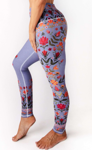 Lavender Love Recycled Printed Yoga Legging - 3