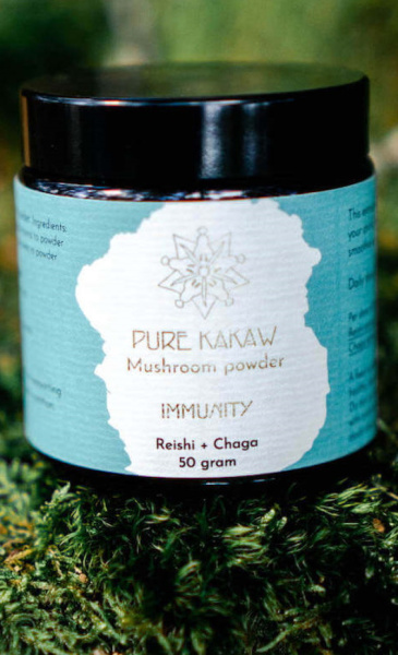 Pure Kakaw Paddenstoel Extract Poeder: Immunity Reishi & Chaga 50 gr - 1