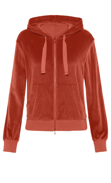 Chenille Lounge Hoodie - Rust Orange