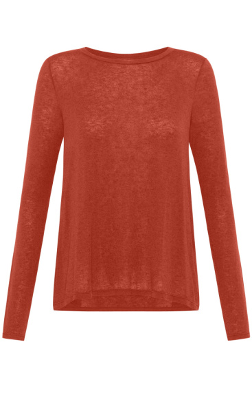 Cashmere Blend Longsleeve - Rust Orange