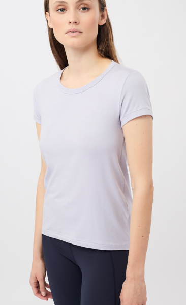 Mandala Basic Round Neck Tee - Soft Purple - 3