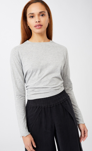 Mandala Back Bow Shirt - Grey Melange