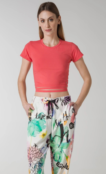 Strappy Crop Tee - Calypso Coral - 4