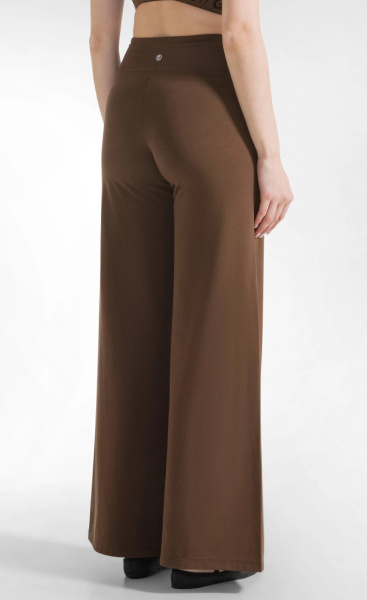 Long Jersey Wide Leg Pants - Coffee - 1