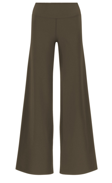 Long Jersey Wide Leg Pants - Coffee - 4