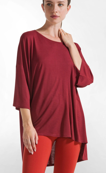 Flow Oversized Tee - Cordovan Red - 2