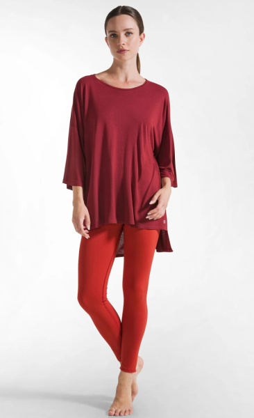 Flow Oversized Tee - Cordovan Red - 4