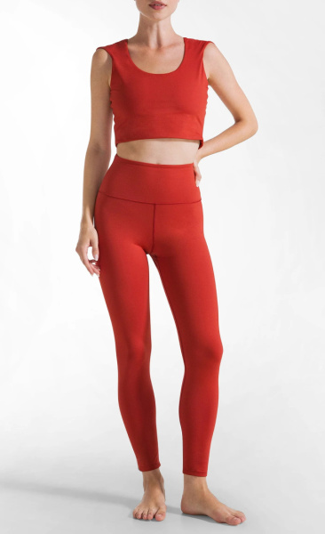 Mudra High Waist Recycled Leggings - Rust Orange - 3