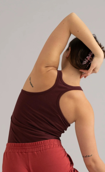 Anjali Racer Back Yoga Top - Dark Plum