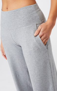 Mandala Wide Leg Workout Pants - Grey Melange