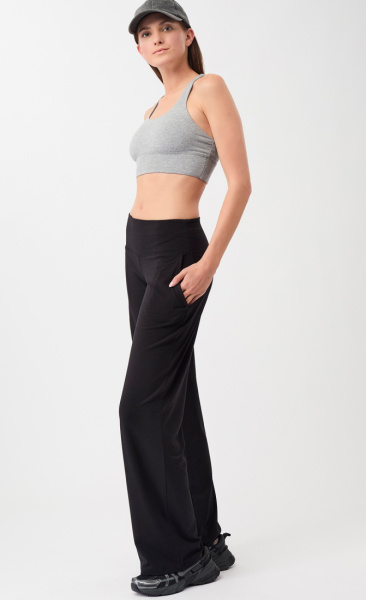 Mandala Wide Leg Workout Pants - Black - 7