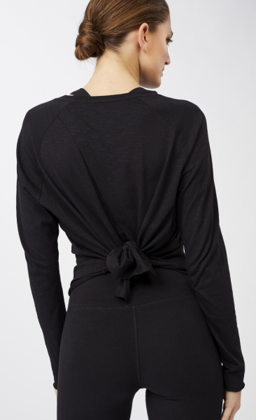 Mandala Back Bow Shirt - Black - 2