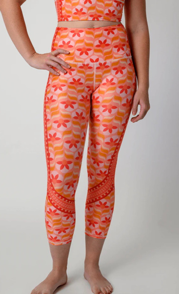 Peach Out Recycled Printed Yoga Capri - 1