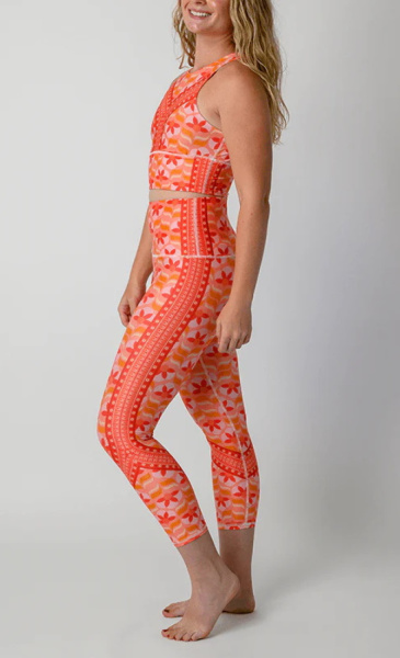 Peach Out Recycled Printed Yoga Capri - 2