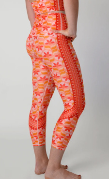 Peach Out Recycled Printed Yoga Capri