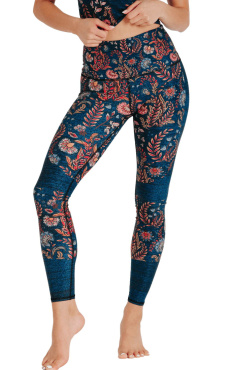 Festival Denim Floral Yoga Leggings