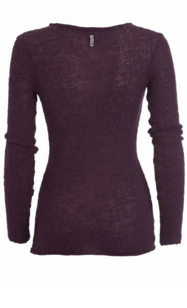 Bouclé Knit Longsleeve - Plum - 4